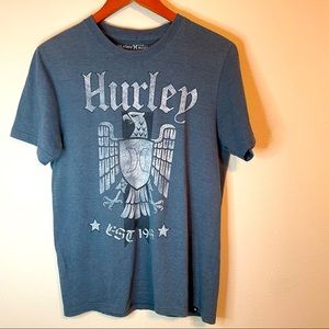 Hurley Steel Blue Eagle Graphic Tee Size M